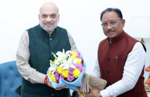 मुख्यमंत्री विष्णुदेव साय ने केंद्रीय गृह मंत्री श्री अमित शाह से की सौजन्य मुलाकात