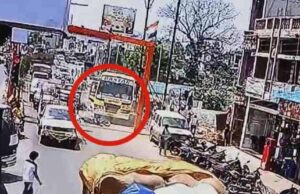 सिग्नल पर खड़ी बाइकों को तेज रफ्तार बस ने मारी ठोकर, एक की मौत, तीन लोग घायल