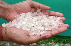 कोंडागांव में 40 मिनट तक लगातार गिरे ओले