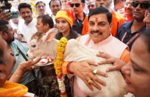 मुख्यमंत्री ने महू में हाईटेक सुविधाओं से युक्त कामधेनु गौ-शाला का किया भूमि-पूजन