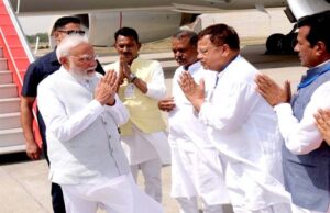 प्रधानमंत्री मोदी का ग्वालियर आगमन पर हुआ स्वागत