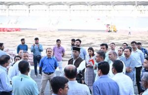 मंत्री सारंग ने किया निर्माणाधीन अंतरराष्ट्रीय स्पोर्ट्स कॉम्प्लेक्स का निरीक्षण