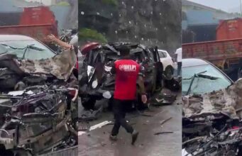 एक्सप्रेसवे बना मौत का सफर: 16 वाहन भिड़े, हादसे में 1 की जान गई, कई जख्मी
