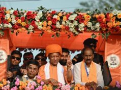 मुख्यमंत्री योगी आदित्यनाथ ने विधायक व बांकुड़ा से भाजपा प्रत्याशी नीलाद्रि शेखर दाना के लिए किया रोड शो