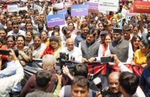 BJP का बड़ा प्रदर्शन, महिला आरक्षण पर सड़क पर उतरी पार्टी; CM ने विपक्ष को नारी अपमान याद दिलाया