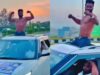 चलती कार में अर्धनग्न स्टंट का वीडियो वायरल, पुलिस ने की कार्रवाई