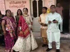 लाल जोड़े में पहुंची मीरा परमार, वोट डालकर निभाया नागरिक कर्तव्य