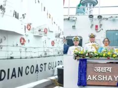 गोवा में कमीशन हुआ स्वदेशी फास्ट पेट्रोल वेसल ICGS अक्षय