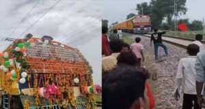 मेमू ट्रेन के उद्घाटन में पूड़ी-सब्जी पर टूट पड़े लोग, कैलारस रेलवे स्टेशन का वीडियो वायरल
