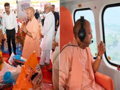 वाराणसी में बाढ़ प्रभावितों के राहत सामग्री वितरण कार्यक्रम में सम्मिलित हुए मुख्यमंत्री योगी आदित्यनाथ