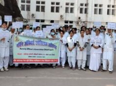 छत्तीसगढ़ में नर्सों का आंदोलन तेज, दो सूत्रीय मांगों को लेकर प्रदर्शन